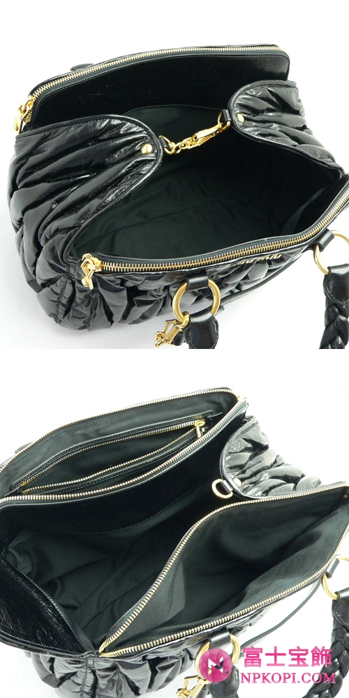 ミュウミュウ MIUMIU ハンドバッグ/ななめがけバッグ ショルダーストラップ付き 2WAY レザー ブラック（NERO）RN0690 MATELASSE LUX.